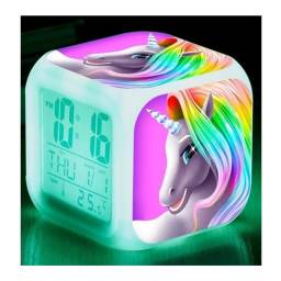 Reloj despertador unicornio con luces mf shop