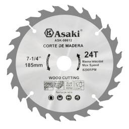 Disco Para Cortar Madera Asaki Ask-08612 180mm 24 Dientes